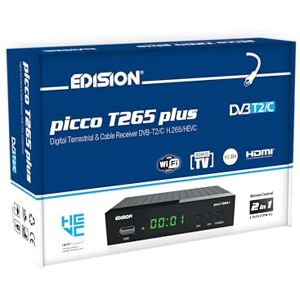 Edision PICCO T265+ Cyfrowy odbiornik naziemnej TV DVB-T2 DVB-C Full HD H.265 HDMI Scart Edision PICCO T265+ Cyfrowy odbiornik naziemnej TV DVB-T2 DVB-C Full HD H.265 HDMI Scart