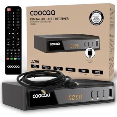 coocaa HDC2530 cyfrowy odbiornik kablowy HD, odbiornik do telewizji HD, wyświetlacz, HDMI, Scart, AUX coocaa HDC2530 cyfrowy odbiornik kablowy HD, odbiornik do telewizji HD, wyświetlacz, HDMI, Scart, AUX