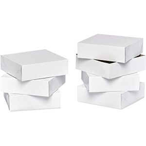AMERICAN GREETINGS Kwadratowe białe pudełka prezentowe z pokrywkami na urodziny, Dzień Matki, Dzień Ojca, ukończenie szkoły i na każdą okazję, 6 pudełek, 25 cm x 22 cm AMERICAN GREETINGS Kwadratowe białe pudełka prezentowe z pokrywkami na urodziny, Dzień Matki, Dzień Ojca, ukończenie szkoły i na każdą okazję, 6 pudełek, 25 cm x 22 cm