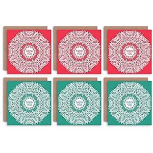 Zestaw Kart Mandala Zielony Czerwony - Unisex Zestaw Kart Mandala Zielony Czerwony - Unisex
