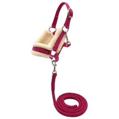 PFIFF 103129 Hobby Horse zestaw uzda "Little Lou", uzda z puszystą podkładką z futra i dzianiną prowadzącą, regulowany rozmiar, różowy PFIFF 103129 Hobby Horse zestaw uzda "Little Lou", uzda z puszystą podkładką z futra i dzianiną prowadzącą, regulowany rozmiar, różowy