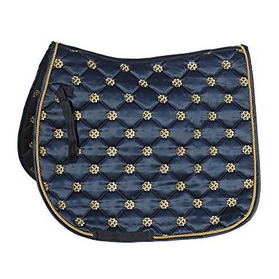Rhinegold Unisex 415-P-NAVY Satynowa nakładka na siodełko koniczyna, granatowa, kucyk Rhinegold Unisex 415-P-NAVY Satynowa nakładka na siodełko koniczyna, granatowa, kucyk
