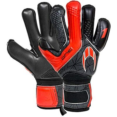 Ho Soccer One Flat Black Storm rękawice bramkarskie, unisex, dziecięce, czarne/czerwone, 4 Ho Soccer One Flat Black Storm rękawice bramkarskie, unisex, dziecięce, czarne/czerwone, 4