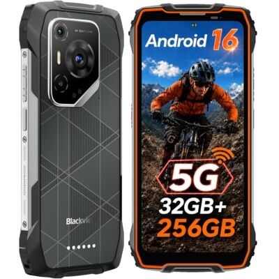 Blackview Telefon komórkowy 5G, 7500 mAh/750 nitów/20 MP noktowizor 6,78" 120 Hz, 32 GB + 256 GB, smartfon z systemem Android 16 Outdoor bez umowy dla pracowników budowlanych i rzemieślników Blackview Telefon komórkowy 5G, 7500 mAh/750 nitów/20 MP noktowizor 6,78" 120 Hz, 32 GB + 256 GB, smartfon z systemem Android 16 Outdoor bez umowy dla pracowników budowlanych i rzemieślników