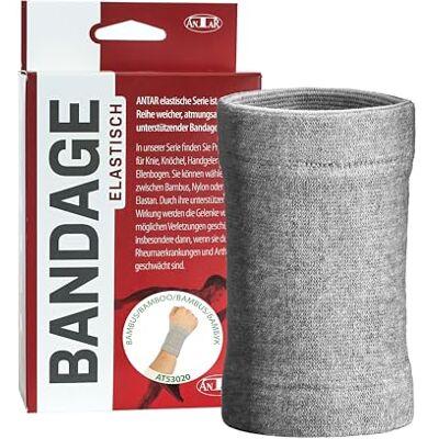 Antar FabaCare Bandaż na nadgarstek, bandaż na nadgarstek z włókien bambusowych, podpórka na nadgarstek, szyna na nadgarstek, antybakteryjny, rozmiar L (18-20 cm), szary Antar FabaCare Bandaż na nadgarstek, bandaż na nadgarstek z włókien bambusowych, podpórka na nadgarstek, szyna na nadgarstek, antybakteryjny, rozmiar L (18-20 cm), szary