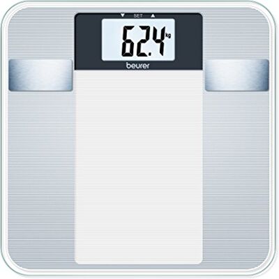 Beurer BG 13 szklana waga diagnostyczna z dużym wyświetlaczem LCD, mierzy wagę, tkankę tłuszczową, wodę w organizmie, zawartość mięśni i BMI Beurer BG 13 szklana waga diagnostyczna z dużym wyświetlaczem LCD, mierzy wagę, tkankę tłuszczową, wodę w organizmie, zawartość mięśni i BMI