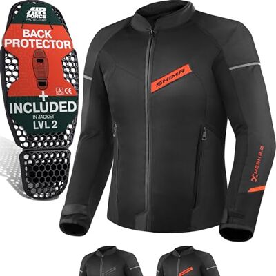 SHIMA X-Mesh kurtki motocyklowe dla mężczyzn i kobiet, ochraniacz na plecy AirForce, kurtka motocyklowa, letnia siatka SHIMA X-Mesh kurtki motocyklowe dla mężczyzn i kobiet, ochraniacz na plecy AirForce, kurtka motocyklowa, letnia siatka