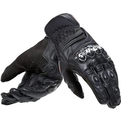 Dainese Męskie rękawiczki motocyklowe z włókna węglowego, krótkie rękawiczki ze skóry, z ochraniaczami na kostki z włókna węglowego Dainese Męskie rękawiczki motocyklowe z włókna węglowego, krótkie rękawiczki ze skóry, z ochraniaczami na kostki z włókna węglowego