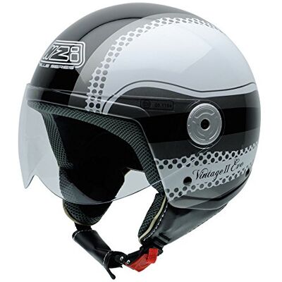 NZI 150251G258 Vintage II BW kask motocyklowy otwarty, czarny/biały, L NZI 150251G258 Vintage II BW kask motocyklowy otwarty, czarny/biały, L
