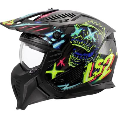 LS2 , Jet modułowy kask motocyklowy DRIFTER RAYZ Gloss Black Blue, M LS2 , Jet modułowy kask motocyklowy DRIFTER RAYZ Gloss Black Blue, M