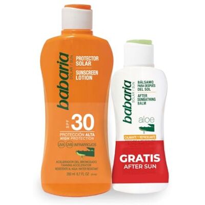 Babaria pack leche protectora solar spf 30 + bálsamo after sun calmante 100 ml Babaria pack leche protectora solar spf 30 + bálsamo after sun calmante 100 ml