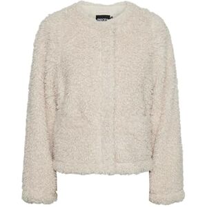 17151420 PIECES Pcnoisella Short Teddy Jacket, brzoza, XS 17151420 PIECES Pcnoisella Short Teddy Jacket, brzoza, XS