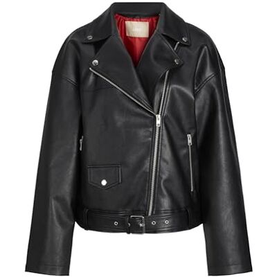 12257725 JACK & JONES Damska kurtka motocyklowa Jxfrida OTW, czarny, S 12257725 JACK & JONES Damska kurtka motocyklowa Jxfrida OTW, czarny, S