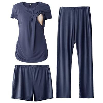 Nursing PJS-Navy-L SUNNYBUY Pidżama — zestaw Kobiety Soft Koszulka ciążowa ciążowa po porodzie wszystkie pory roku ciąża ciążowa koszulka do karmienia piersią Nursing PJS-Navy-L SUNNYBUY Pidżama — zestaw Kobiety Soft Koszulka ciążowa ciążowa po porodzie wszystkie pory roku ciąża ciążowa koszulka do karmienia piersią