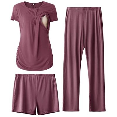 Nursing PJS-Burgundy-S SUNNYBUY Pidżama — zestaw Kobiety Soft Koszulka ciążowa ciążowa po porodzie wszystkie pory roku ciąża ciążowa koszulka do karmienia piersią Nursing PJS-Burgundy-S SUNNYBUY Pidżama — zestaw Kobiety Soft Koszulka ciążowa ciążowa po porodzie wszystkie pory roku ciąża ciążowa koszulka do karmienia piersią