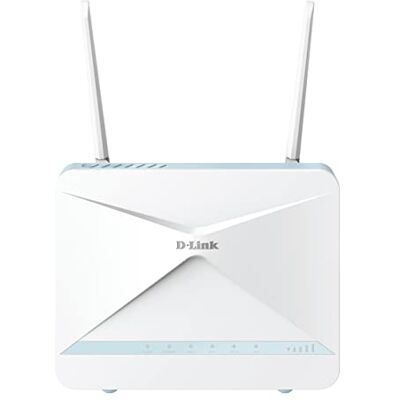 D-Link G416/E Eagle PRO AI AX1500 4G+ Smart Router (4G+ LTE Cat 6 pobieranie do 300 Mbps, Wi-Fi 6, AI Wi-Fi/Traffic Optimiser, porty Gigabit, WPA3, obsługa sieci Wi-Fi, bez simlocka), biały D-Link G416/E Eagle PRO AI AX1500 4G+ Smart Router (4G+ LTE Cat 6 pobieranie do 300 Mbps, Wi-Fi 6, AI Wi-Fi/Traffic Optimiser, porty Gigabit, WPA3, obsługa sieci Wi-Fi, bez simlocka), biały