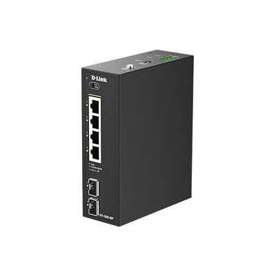 D-Link DIS-100G-06P 6-portowy gigabitowy przemysłowy niezarządzany przełącznik PoE – 4 porty PoE (120 W), 2 łącza uplinkowe SFP, metalowa obudowa IP40, -40~75°C, konstrukcja bez wentylatora, montaż na D-Link DIS-100G-06P 6-portowy gigabitowy przemysłowy niezarządzany przełącznik PoE – 4 porty PoE (120 W), 2 łącza uplinkowe SFP, metalowa obudowa IP40, -40~75°C, konstrukcja bez wentylatora, montaż na