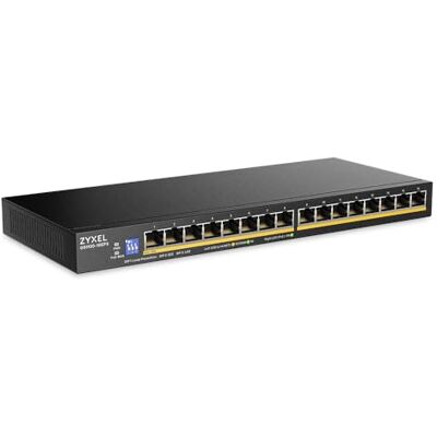 Zyxel Przełącznik PoE 16 Ports Niezarządzany Gigabit Ethernet Switch 16x GbE PoE+ z budżetem 135 W Smukła konstrukcja Przełączany dip bez wentylatora Zyxel Przełącznik PoE 16 Ports Niezarządzany Gigabit Ethernet Switch 16x GbE PoE+ z budżetem 135 W Smukła konstrukcja Przełączany dip bez wentylatora