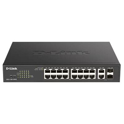 D-Link DGS-1100-18PV2 Gigabitowy przełącznik Smart Managed PoE, 2-18 portów sieciowych, 16 portów PoE+, budżet PoE 130 W, VLAN, QoS, monitorowanie sieci VLAN, możliwość montażu w stelażu D-Link DGS-1100-18PV2 Gigabitowy przełącznik Smart Managed PoE, 2-18 portów sieciowych, 16 portów PoE+, budżet PoE 130 W, VLAN, QoS, monitorowanie sieci VLAN, możliwość montażu w stelażu