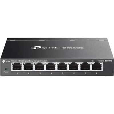 TP-Link ES208G 8-portowy Gigabit Ethernet Switch Easy Managed, Plug & Play, montaż na biurku/ścianie, bez wentylatora, metalowa obudowa, DSCP QoS i IGMP Snooping, kompaktowa konstrukcja TP-Link ES208G 8-portowy Gigabit Ethernet Switch Easy Managed, Plug & Play, montaż na biurku/ścianie, bez wentylatora, metalowa obudowa, DSCP QoS i IGMP Snooping, kompaktowa konstrukcja