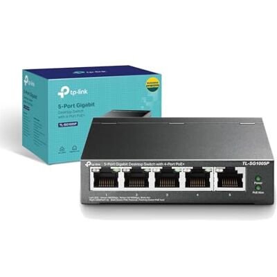 TP-Link TL-SG1005P Przełącznik Gigabit 5× 10/100/1000 Mb/s (4× PoE+) Budżet PoE 65 W Plug & Play Metalowa obudowa TP-Link TL-SG1005P Przełącznik Gigabit 5× 10/100/1000 Mb/s (4× PoE+) Budżet PoE 65 W Plug & Play Metalowa obudowa