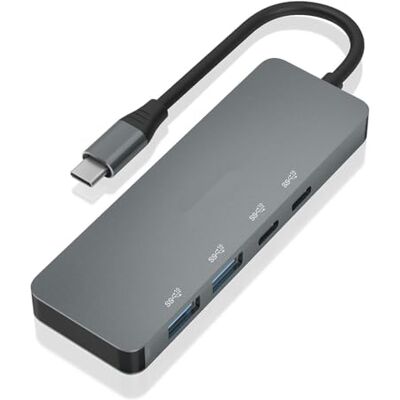 VoltShine HUB USB 3.2 GEN2 10G, 2xUSB-C, 2xUSB-A, szary, 15 cm, idealny do rozszerzania portów i podłączania urządzeń jednocześnie. VoltShine HUB USB 3.2 GEN2 10G, 2xUSB-C, 2xUSB-A, szary, 15 cm, idealny do rozszerzania portów i podłączania urządzeń jednocześnie.