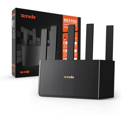Tenda RE6L Pro Wi-Fi 7 router (BE5100 Dual-Band 4323Mbit/s 5GHz, 688 Mbit/s 2,4 GHz) anteny pionowe, Wi-Fi+, 1x2,5 Gbps + 3 x porty Gigabit WAN/LAN, MLO, 4K-QAM, NFC, VPN, WPA3, VR/AR Gaming/8K Tenda RE6L Pro Wi-Fi 7 router (BE5100 Dual-Band 4323Mbit/s 5GHz, 688 Mbit/s 2,4 GHz) anteny pionowe, Wi-Fi+, 1x2,5 Gbps + 3 x porty Gigabit WAN/LAN, MLO, 4K-QAM, NFC, VPN, WPA3, VR/AR Gaming/8K