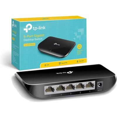 TP-Link TL-SG1005D Przełącznik Gigabit 5× 10/100/1000 Mb/s Obudowa plastikowa Desktop Plug & Play TP-Link TL-SG1005D Przełącznik Gigabit 5× 10/100/1000 Mb/s Obudowa plastikowa Desktop Plug & Play