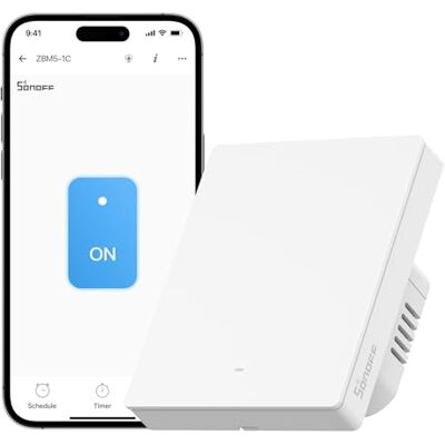 SONOFF Smart Light Switch, Wymaga Zigbee Hub, Smart Switch, Bez Zera lub z Zerem, APP Remote Control, Zigbee Switch ZBM5 80-Type, 1-klawiszowy SONOFF Smart Light Switch, Wymaga Zigbee Hub, Smart Switch, Bez Zera lub z Zerem, APP Remote Control, Zigbee Switch ZBM5 80-Type, 1-klawiszowy