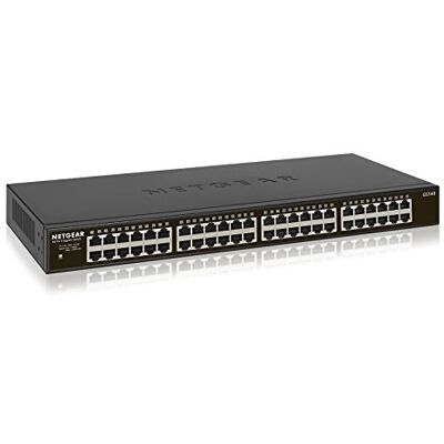 Netgear 48-portowy niezarządzany przełącznik sieciowy Gigabit Ethernet, GS348, montaż stacjonarny lub stelażowy, cicha praca, rozdzielacz sieci Ethernet, Plug-and-Play Netgear 48-portowy niezarządzany przełącznik sieciowy Gigabit Ethernet, GS348, montaż stacjonarny lub stelażowy, cicha praca, rozdzielacz sieci Ethernet, Plug-and-Play
