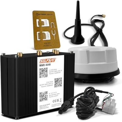 SELFSAT MWR 4540 4G Cat 6 router WLAN do 300 Mbps z anteną panoramiczną biały SELFSAT MWR 4540 4G Cat 6 router WLAN do 300 Mbps z anteną panoramiczną biały