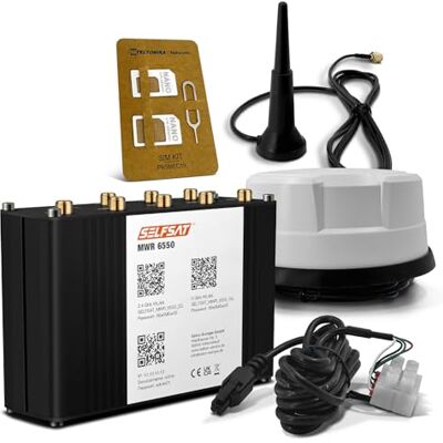 SELFSAT MWR 6550 5G Cat 20 WiFi 6 router WLAN do 3,4 Gbps z anteną panoramiczną biały SELFSAT MWR 6550 5G Cat 20 WiFi 6 router WLAN do 3,4 Gbps z anteną panoramiczną biały