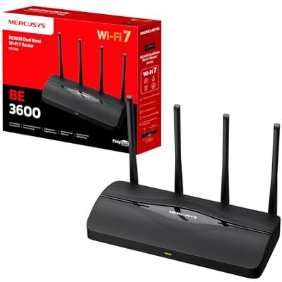 MERCUSYS Router WiFi TP-Link MR27BE 7 Dual-Band BE3600Mbps, porty 2,5 Gb/s, 4 anteny o wysokim wzmocnieniu, kanały 160 MHz, MLO, kompatybilny z EasyMesh, bezpieczeństwo WPA3, sterowanie aplikacją MERCUSYS Router WiFi TP-Link MR27BE 7 Dual-Band BE3600Mbps, porty 2,5 Gb/s, 4 anteny o wysokim wzmocnieniu, kanały 160 MHz, MLO, kompatybilny z EasyMesh, bezpieczeństwo WPA3, sterowanie aplikacją