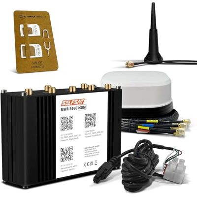 SELFSAT MWR 5560 eSIM 5G Cat 20 Wi-Fi router do 3,4 Gb/s, w zestawie antena SATCO 5G, kolor biały SELFSAT MWR 5560 eSIM 5G Cat 20 Wi-Fi router do 3,4 Gb/s, w zestawie antena SATCO 5G, kolor biały