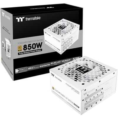 Thermaltake Toughpower GT Snow Alimentatore per PC 850 W 80+ Gold ATX3.1 Completamente modulare PCI-E 5.1 12VHPWR Thermaltake Toughpower GT Snow Alimentatore per PC 850 W 80+ Gold ATX3.1 Completamente modulare PCI-E 5.1 12VHPWR