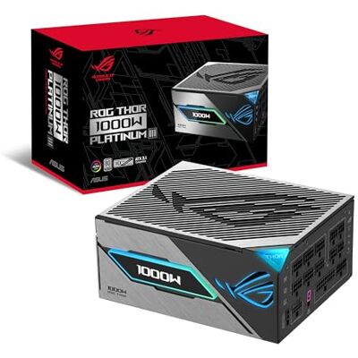 Asus ROG Thor 1000 W Platinum III zasilacz gamingowy (w pełni modułowy zasilacz ATX, wyświetlacz OLED, procesor GPU, certyfikat Cybenetics Platinum, GaN-MOSFET, ATX 3.1, PCIE 5.1, złącze 12 V-2 x 6) Asus ROG Thor 1000 W Platinum III zasilacz gamingowy (w pełni modułowy zasilacz ATX, wyświetlacz OLED, procesor GPU, certyfikat Cybenetics Platinum, GaN-MOSFET, ATX 3.1, PCIE 5.1, złącze 12 V-2 x 6)