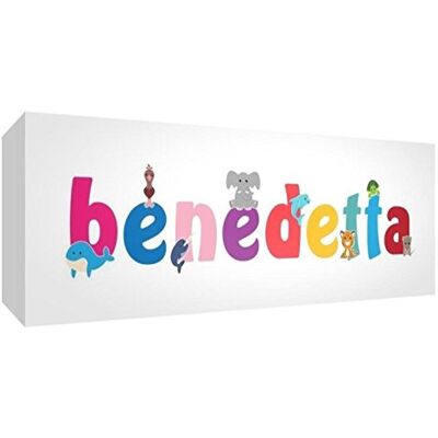 Little Helper LHV-BENEDETTA-515BLK-15IT panel dekoracyjny dla niemowląt/chrzest pomysł na prezent, konfigurowalny projekt z nazwą błogosławionej dziewczyny, wielokolorowy, 5 x 15 x 2 cm Little Helper LHV-BENEDETTA-515BLK-15IT panel dekoracyjny dla niemowląt/chrzest pomysł na prezent, konfigurowalny projekt z nazwą błogosławionej dziewczyny, wielokolorowy, 5 x 15 x 2 cm