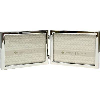 Lawrence Frames Lawrence Ramki 6x4 na zawiasach podwójna srebrna standardowa metalowa ramka na zdjęcia Lawrence Frames Lawrence Ramki 6x4 na zawiasach podwójna srebrna standardowa metalowa ramka na zdjęcia