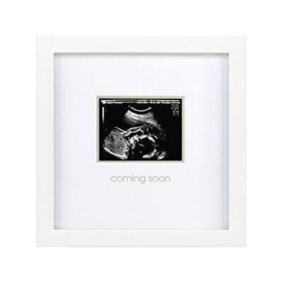 Pearhead Coming Soon ramka do sonogramu, Gender Reveal Ultrasound Picture Frame, Nursery Wall Decor, biała Pearhead Coming Soon ramka do sonogramu, Gender Reveal Ultrasound Picture Frame, Nursery Wall Decor, biała