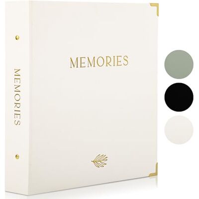 ZICOTO Piękny lniany album na zdjęcia w twardej oprawie – Lager 4 x 15 cm, pomieści 500 zdjęć – stylowe albumy ze złotą folią na ślub, baby shower i specjalne okazje ZICOTO Piękny lniany album na zdjęcia w twardej oprawie – Lager 4 x 15 cm, pomieści 500 zdjęć – stylowe albumy ze złotą folią na ślub, baby shower i specjalne okazje