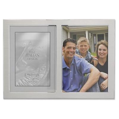 Lawrence Frames 2-tonowy podwójny panel otwarcia ramka na zdjęcia, 13 na 18 cm, metal szczotkowany i błyszczący metal Lawrence Frames 2-tonowy podwójny panel otwarcia ramka na zdjęcia, 13 na 18 cm, metal szczotkowany i błyszczący metal