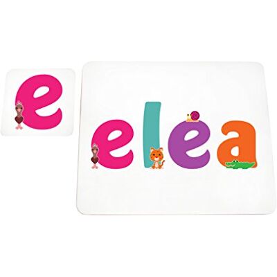 Little Helper Podkładka z kolorową podkładką w stylu ilustracyjnym z imieniem młodej dziewczyny Elea Little Helper Podkładka z kolorową podkładką w stylu ilustracyjnym z imieniem młodej dziewczyny Elea