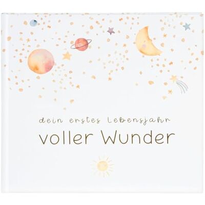 goldbuch 50 498 dziennik dla niemowląt Voller Wunder Weltraum biały, album pamiątkowy z 100 ilustrowanymi stronami, okładka ze złotym tłoczeniem i motywem nocnego nieba, album dla niemowląt ok. 24,5 x goldbuch 50 498 dziennik dla niemowląt Voller Wunder Weltraum biały, album pamiątkowy z 100 ilustrowanymi stronami, okładka ze złotym tłoczeniem i motywem nocnego nieba, album dla niemowląt ok. 24,5 x