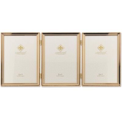 Lawrence Frames Lawrence Ramka 11757T klasyczna ramka na zdjęcia z koralikami, 13 cm x 18 cm, potrójna, złota Lawrence Frames Lawrence Ramka 11757T klasyczna ramka na zdjęcia z koralikami, 13 cm x 18 cm, potrójna, złota