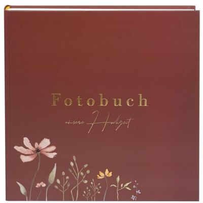 goldbuch 08 043 Album ślubny "Blumenliebe Bordeux", album fotograficzny z 60 białymi stronami i przekładkami pergaminowymi, album pamiątkowy ze złotym tłoczeniem, album fotograficzny z motywem goldbuch 08 043 Album ślubny "Blumenliebe Bordeux", album fotograficzny z 60 białymi stronami i przekładkami pergaminowymi, album pamiątkowy ze złotym tłoczeniem, album fotograficzny z motywem