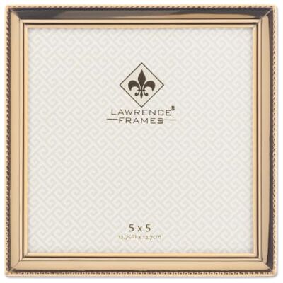 Lawrence Frames Lawrence Ramki klasyczne koraliki ramka na zdjęcia, 5 x 5, złota Lawrence Frames Lawrence Ramki klasyczne koraliki ramka na zdjęcia, 5 x 5, złota