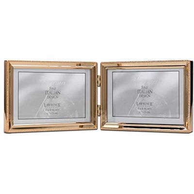Lawrence Frames Lawrence Ramka na zdjęcia, metalowa, złota, 6 x 4 podwójna Lawrence Frames Lawrence Ramka na zdjęcia, metalowa, złota, 6 x 4 podwójna