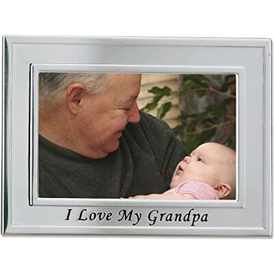 Lawrence Frames Kolekcja sentymentów, stal szczotkowana 4 na 6 'I Love My Grandpa' ramka na zdjęcia Lawrence Frames Kolekcja sentymentów, stal szczotkowana 4 na 6 'I Love My Grandpa' ramka na zdjęcia