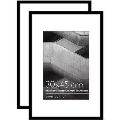 Americanflat czarne ramki na zdjęcia 30 x 45 cm – zestaw 2 sztuk – cienkie ramki ścienne, pasują także do formatu 20 x 30 cm z passe-partout – z polerowaną szybką z pleksi Americanflat czarne ramki na zdjęcia 30 x 45 cm – zestaw 2 sztuk – cienkie ramki ścienne, pasują także do formatu 20 x 30 cm z passe-partout – z polerowaną szybką z pleksi