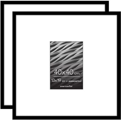 Americanflat czarne ramki na zdjęcia 40 x 40 cm – zestaw 2 sztuk – cienkie ramki ścienne, pasują także do formatu 13 x 19 cm z passe-partout – z polerowaną szybką z pleksi Americanflat czarne ramki na zdjęcia 40 x 40 cm – zestaw 2 sztuk – cienkie ramki ścienne, pasują także do formatu 13 x 19 cm z passe-partout – z polerowaną szybką z pleksi